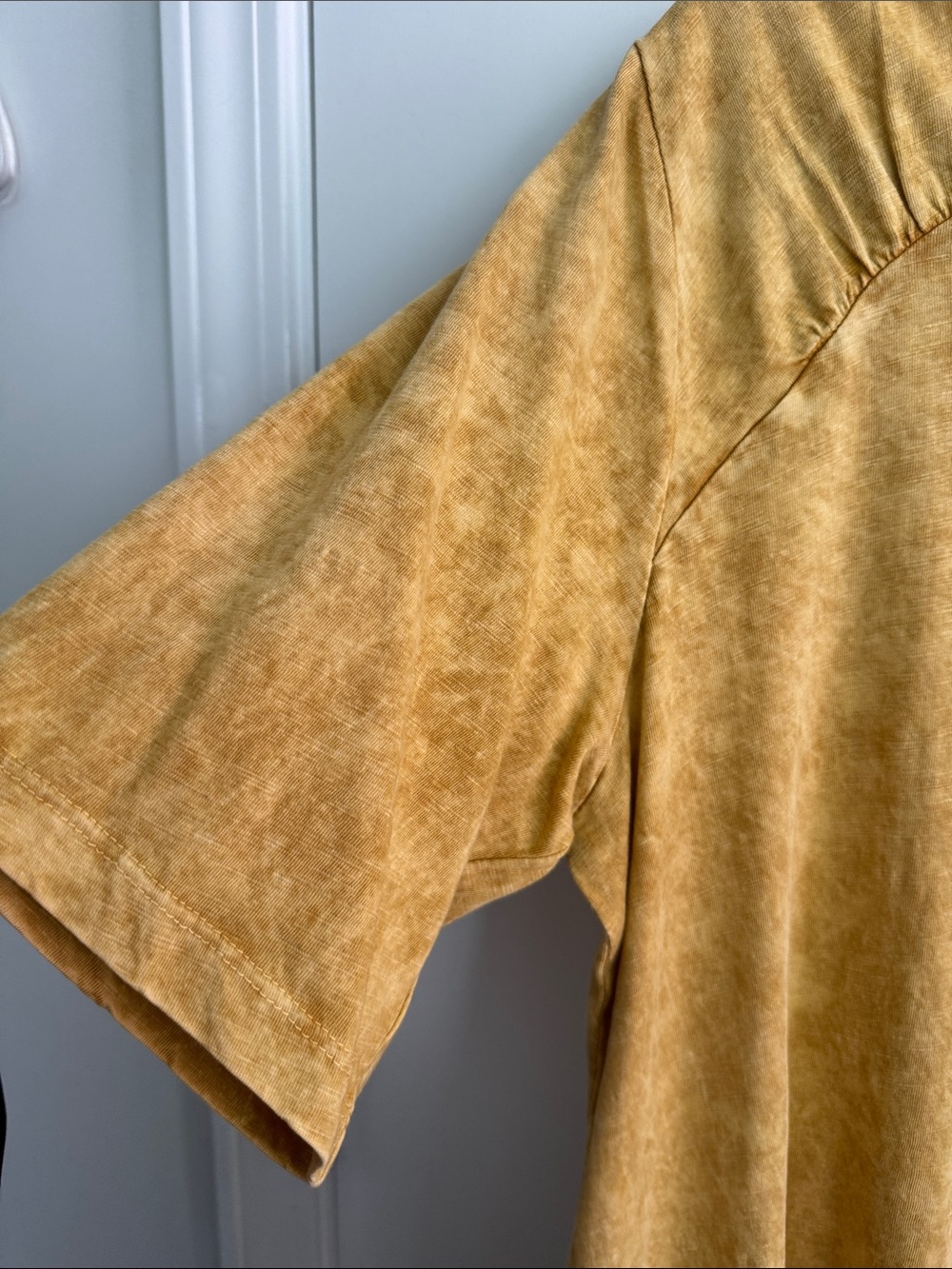 LOGO by Lori Goldstein sunfaded gold T-shirt with seam pockets. Never worn. - Picture 4 of 7